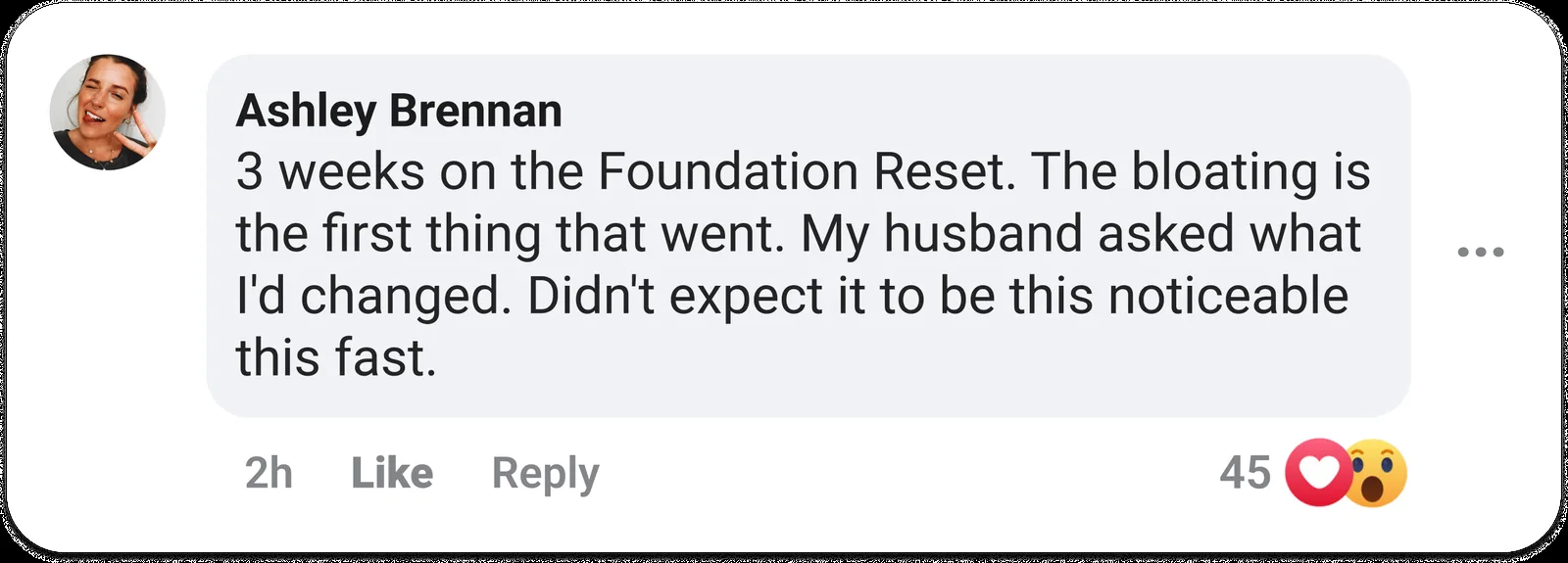 Facebook post — reader sharing results